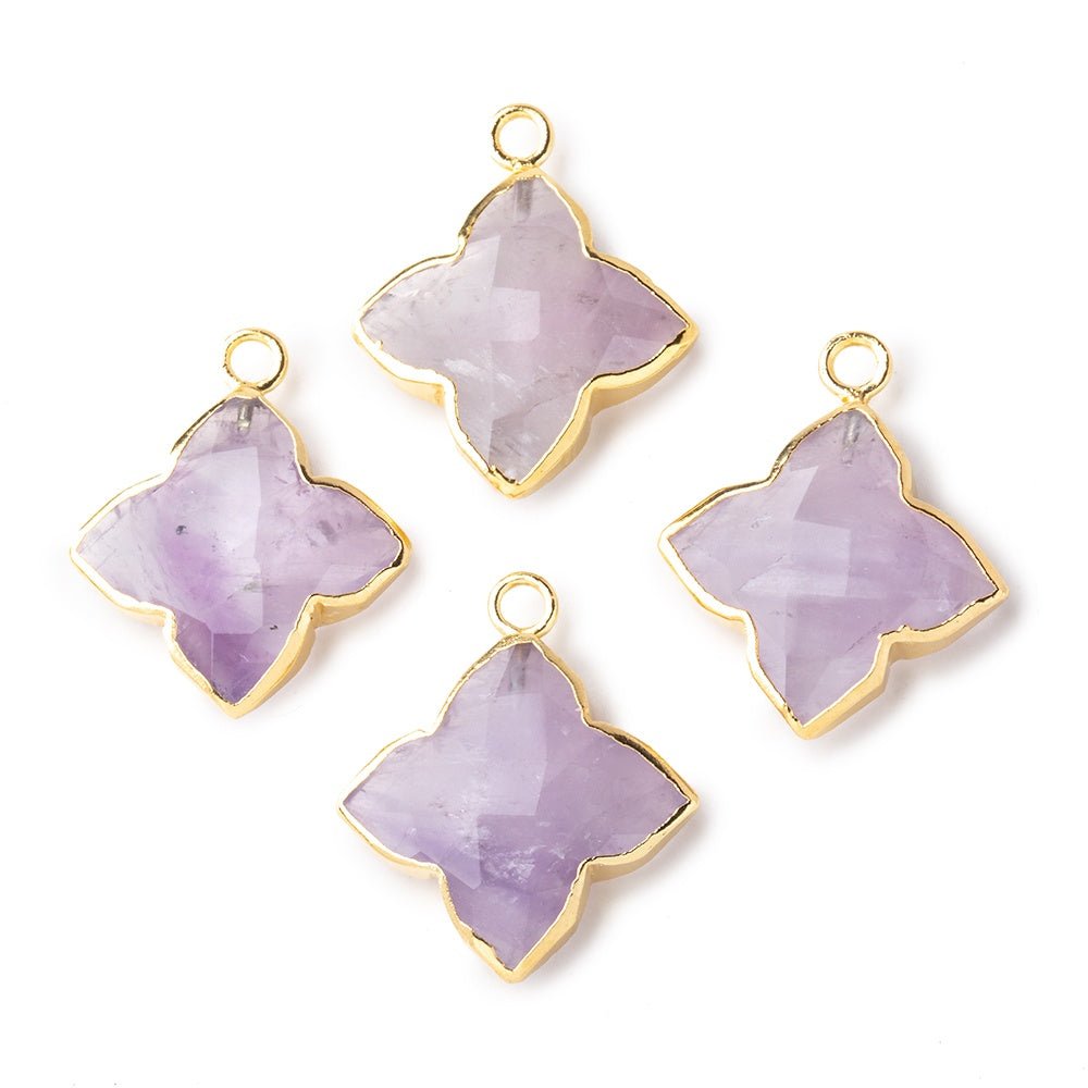 15-16mm Gold Leafed Pink Amethyst 4 Pointed Star Focal Pendant 1 piece (ONLINE ORDER ONLY)