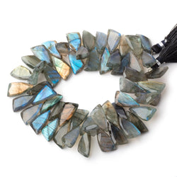 15-16mm Labradorite Faceted Fancy Briolette 7 inch 55 Beads AA