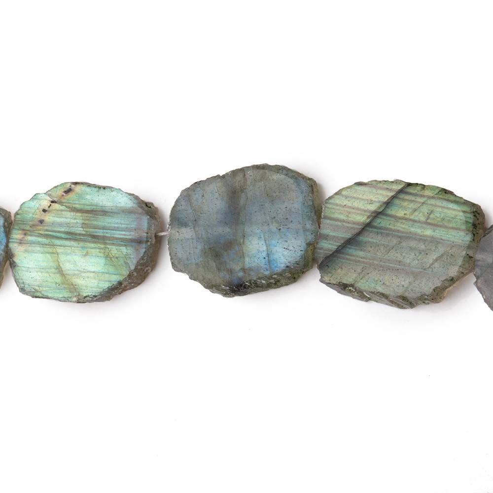 15-16mm Labradorite Straight Drill Slice Beads 8 inch 13 pieces (ONLINE ORDER ONLY)