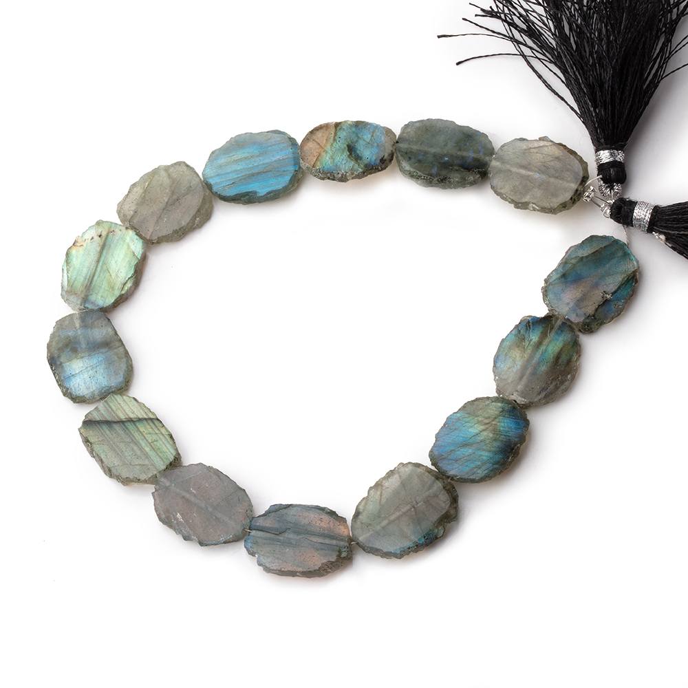 15-16mm Labradorite Straight Drill Slice Beads 8 inch 13 pieces (ONLINE ORDER ONLY)