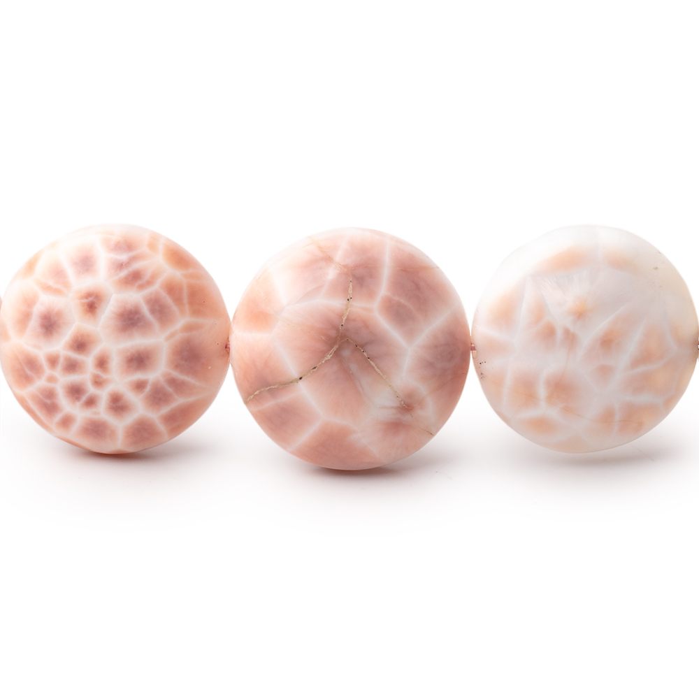 15-17mm Natrolite Plain Coin Beads 7.5 inch 12 pieces