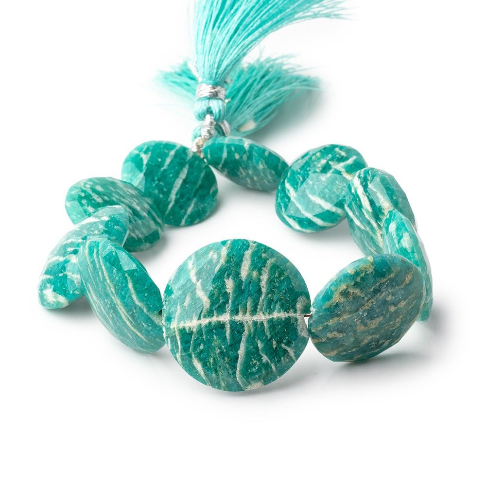 15-23mm Russian Amazonite Side Drilled Coin Beads 7.5 inch 10 pieces (ONLINE ORDER ONLY)