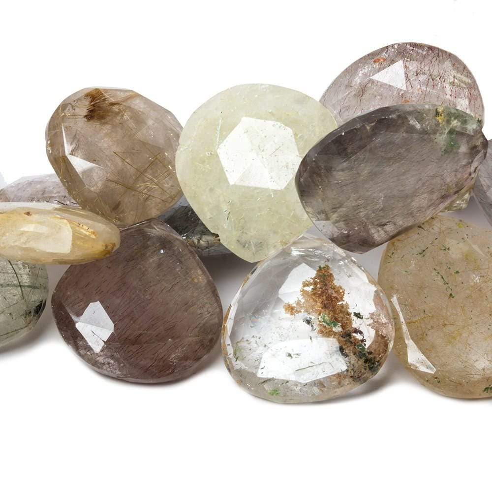 15-25mm Sagenetic Quartz Beads Heart Briolette 9 inch 38 pieces (ONLINE ORDER ONLY)