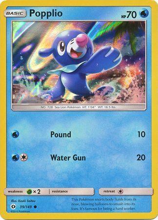 Popplio (39/149) (Water Web Holo) [Sun & Moon: Base Set] (Online Only)