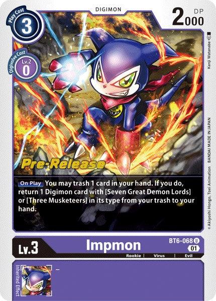 Impmon [BT6-068] [Double Diamond Pre-Release Cards] (ONLINE ORDER ONLY)