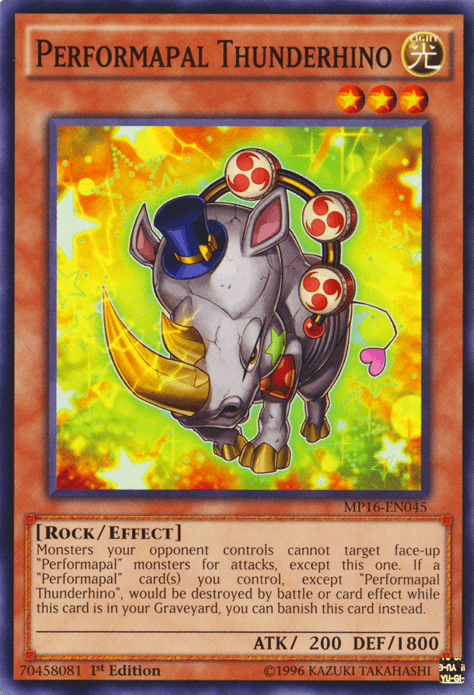 Performapal Thunderhino [MP16-EN045] Common (ONLINE ORDER ONLY)