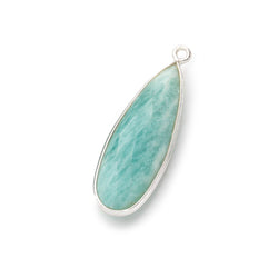 32x12mm Silver .925 Bezeled Amazonite Pear Pendant 1 piece (ONLINE ORDER ONLY)