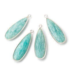 32x12mm Silver .925 Bezeled Amazonite Pear Pendant 1 piece (ONLINE ORDER ONLY)