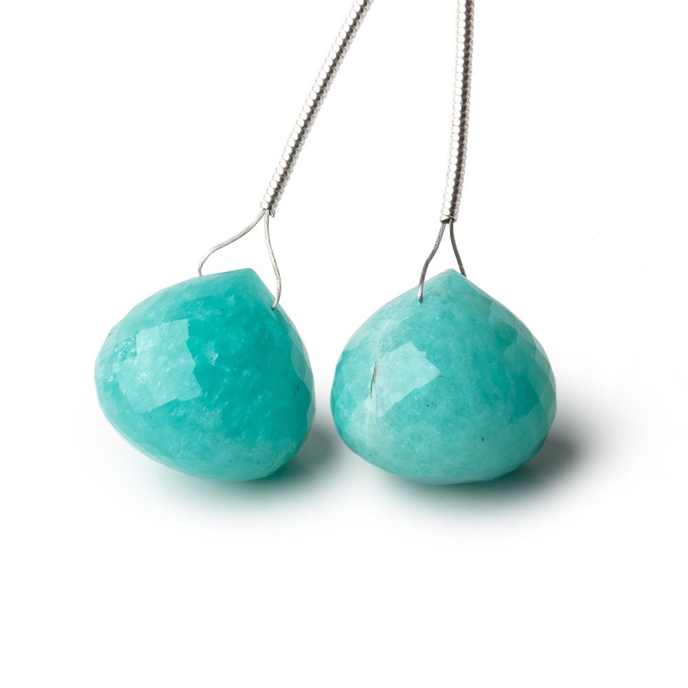 15mm Amazonite Faceted Candy Kiss Focal Beads Set of 2 Pieces (ONLINE ORDER ONLY)
