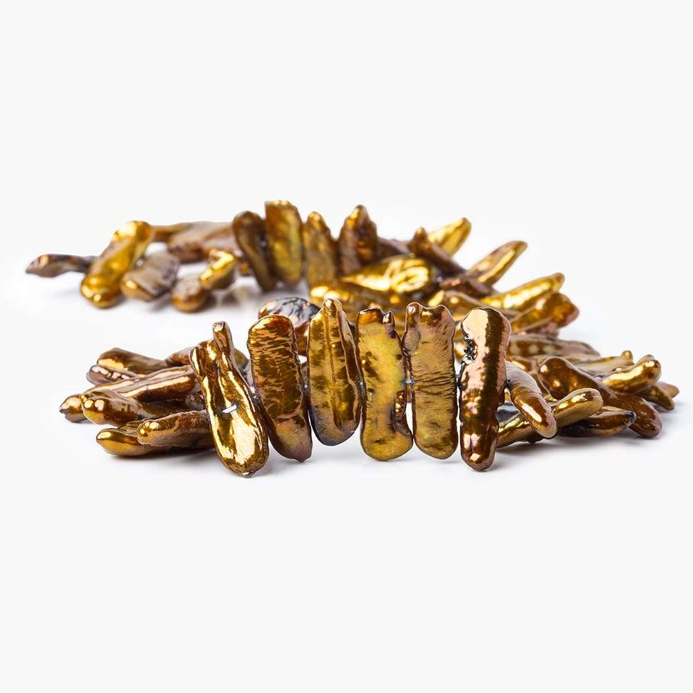 15mm Copper Side Drilled Biwa Freshwater Pearl (ONLINE ORDER ONLY)