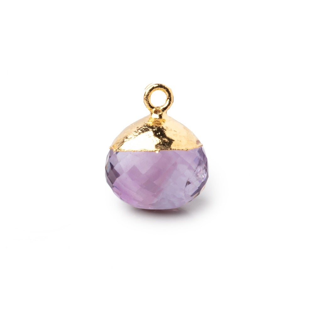 15mm Gold Leafed Pink Amethyst Faceted Candy Kiss Focal Bead 1 piece (ONLINE ORDER ONLY)