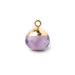 15mm Gold Leafed Pink Amethyst Faceted Candy Kiss Focal Bead 1 piece (ONLINE ORDER ONLY)
