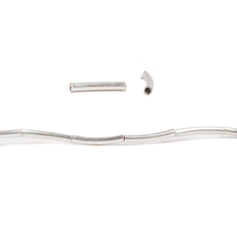 1.5mm Sterling Silver Plated Copper Curved Tube 8 inch 20 pcs (ONLINE ORDER ONLY)