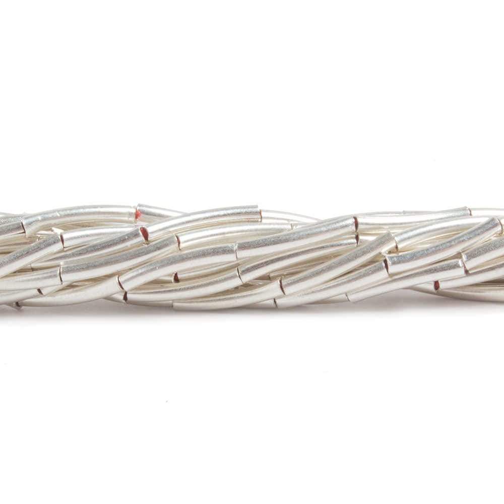 1.5mm Sterling Silver Plated Copper Curved Tube 8 inch 20 pcs (ONLINE ORDER ONLY)