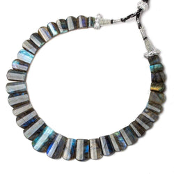 15x10-20x11mm Labradorite double drilled plain shape collar 40 beads (ONLINE ORDER ONLY)