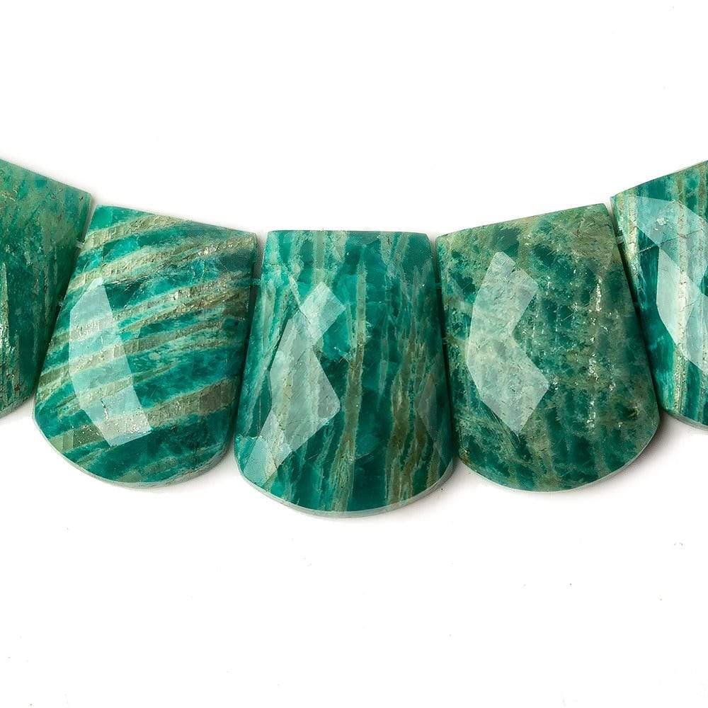 15x10-20x15mm Russian Amazonite double drilled faceted fancy shape collar 35 beads (ONLINE ORDER ONLY)