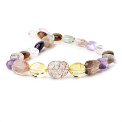 15x12-21x17mm Multi Gemstone Plain Oval Nuggets 15 inch 22 Beads (ONLINE ORDER ONLY)