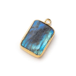 18x13mm Vermeil Bezel Labradorite Flat Rectangle Pendant 1 piece (ONLINE ORDER ONLY)