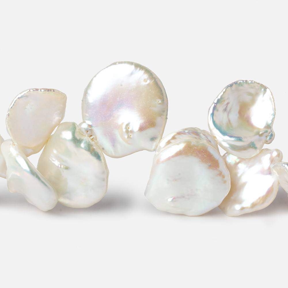 15x13-21x18mm Off White Top Drilled Keshi Freshwater Pearl 16 inch 37 pcs AAA (ONLINE ORDER ONLY)
