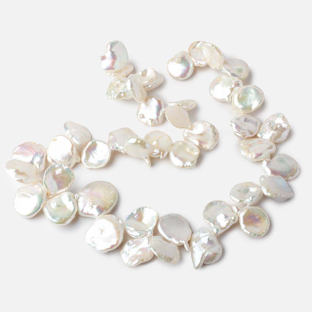15x13-21x18mm Off White Top Drilled Keshi Freshwater Pearl 16 inch 37 pcs AAA (ONLINE ORDER ONLY)