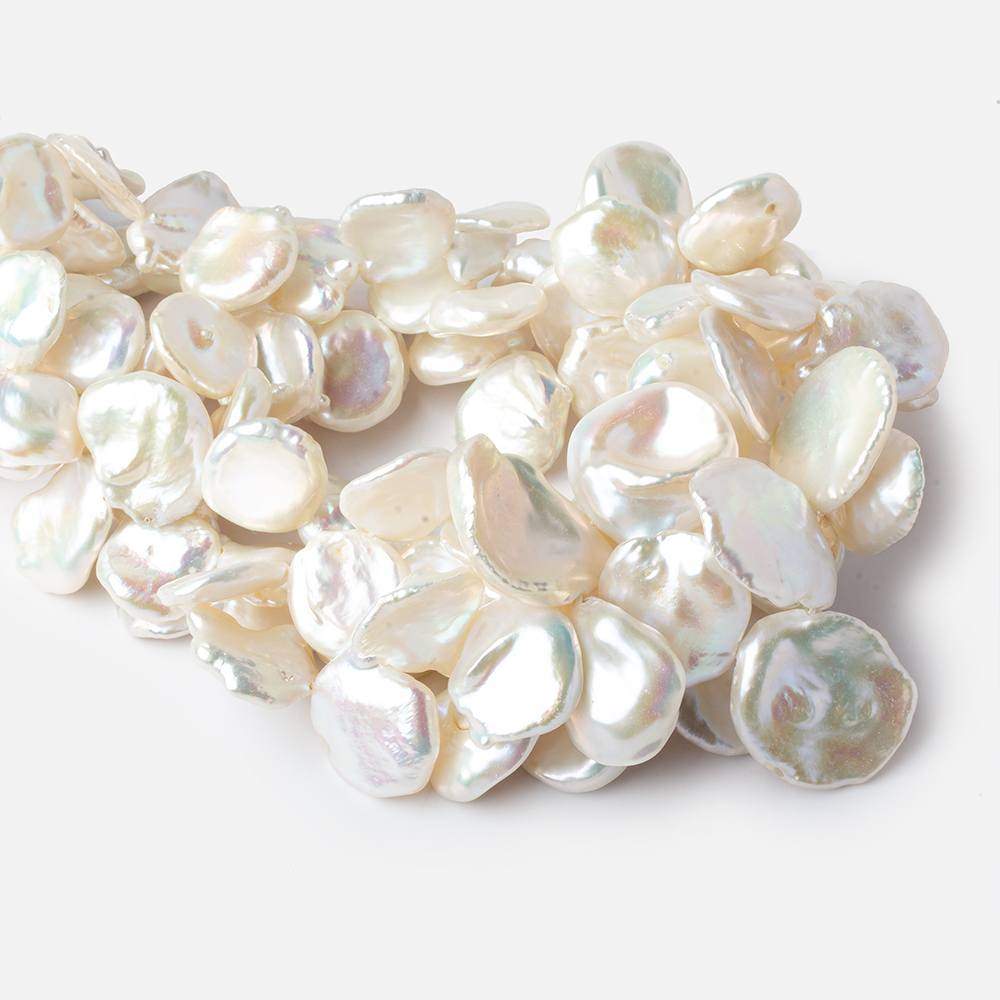 15x13-21x18mm Off White Top Drilled Keshi Freshwater Pearl 16 inch 37 pcs AAA (ONLINE ORDER ONLY)