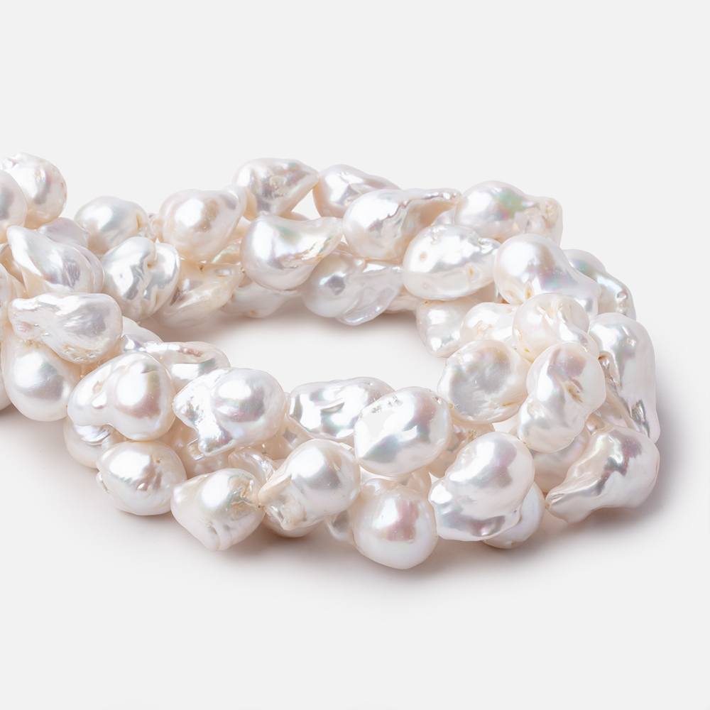 15x13-22x14mm White Ultra Baroque Freshwater Pearls 15.5 inch 19 Pieces AA (ONLINE ORDER ONLY)