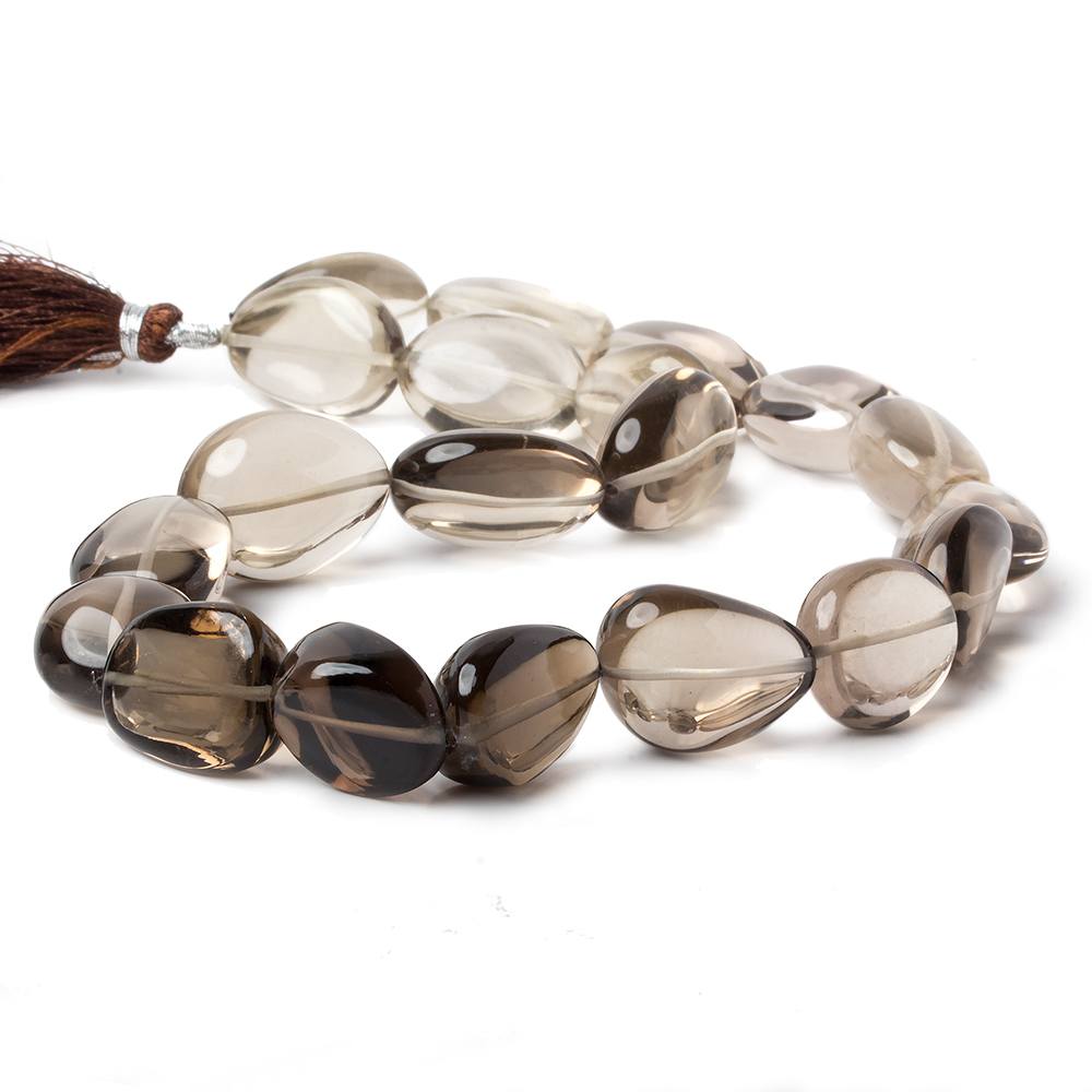 15x13-22x15mm Shaded Smoky Quartz plain nugget beads 14 inch 20 pieces AA (ONLINE ORDER ONLY)