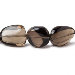 15x13-22x15mm Shaded Smoky Quartz plain nugget beads 14 inch 20 pieces AA (ONLINE ORDER ONLY)