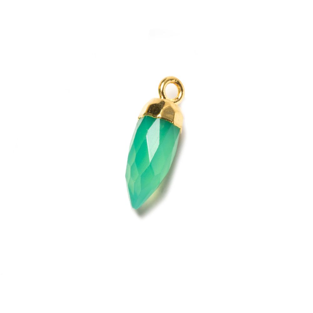 15x5mm Gold Leafed Citrus Green Onyx Spike Pendants 1 piece (ONLINE ORDER ONLY)