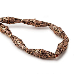 15x9mm Antiqued Copper Cone Geometric Pattern 8 inch 14 pcs (ONLINE ORDER ONLY)