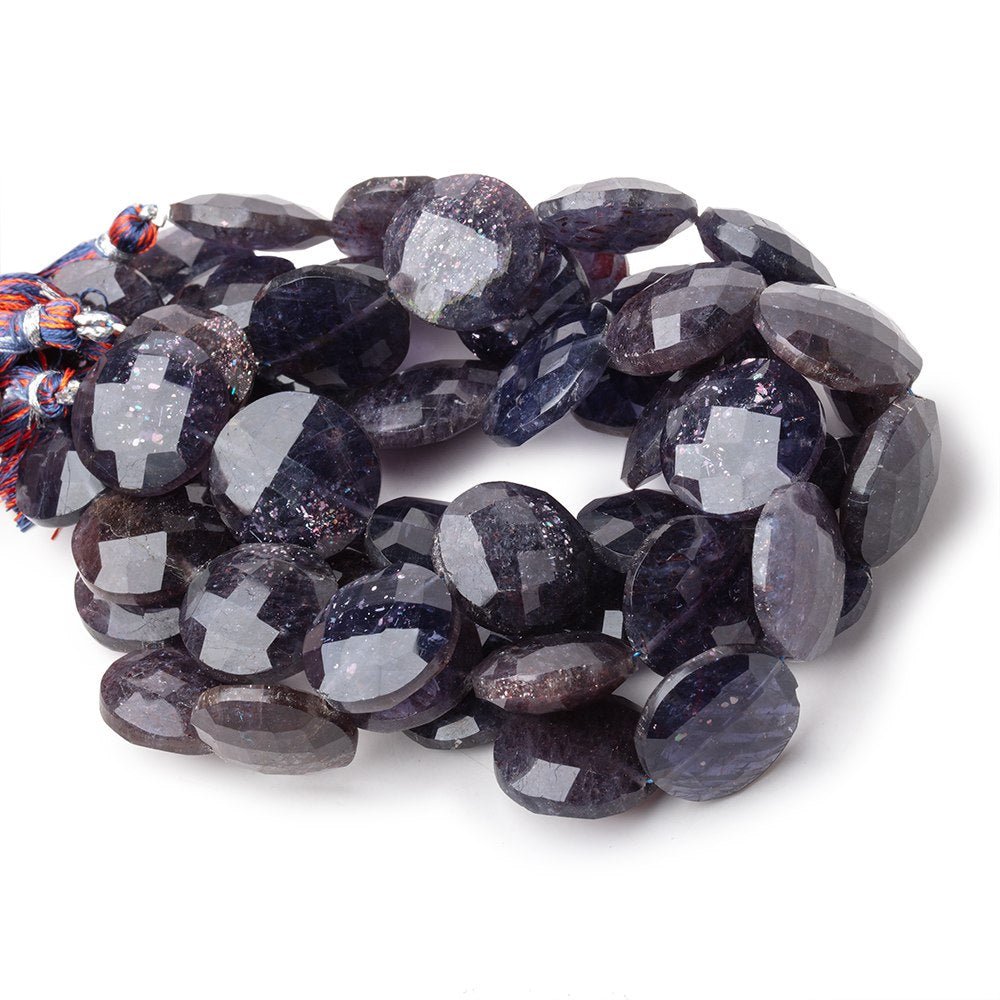 16-18mm Bloodshot Iolite-Sunstone Faceted Coin Beads 8.5 inch 12 pieces (ONLINE ORDER ONLY)
