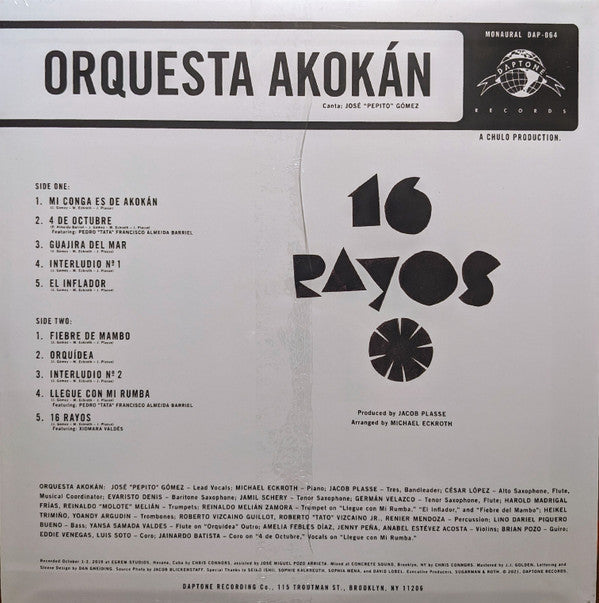 Orquesta Akokán - 16 Rayos [Vinyl] (ONLINE ORDER ONLY)