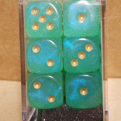 Borealis Light Green /gold 7-Dice / 16mm / 12mm Luminary (Online Only)