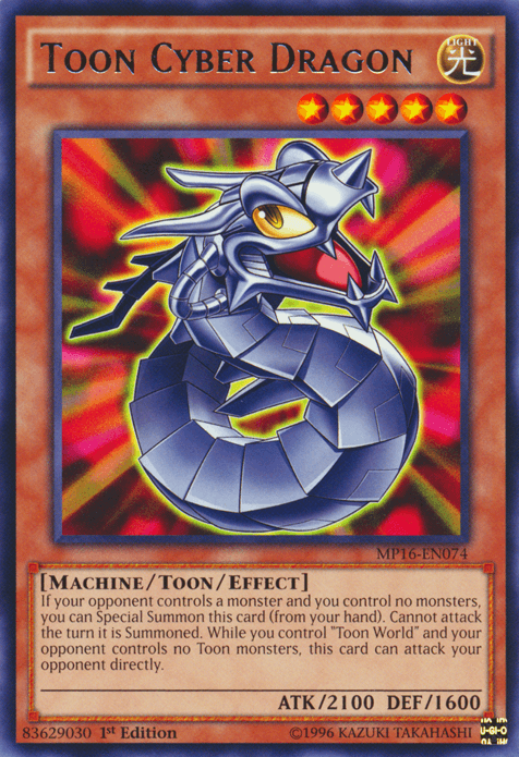 Toon Cyber Dragon [MP16-EN074] Rare (ONLINE ORDER ONLY)