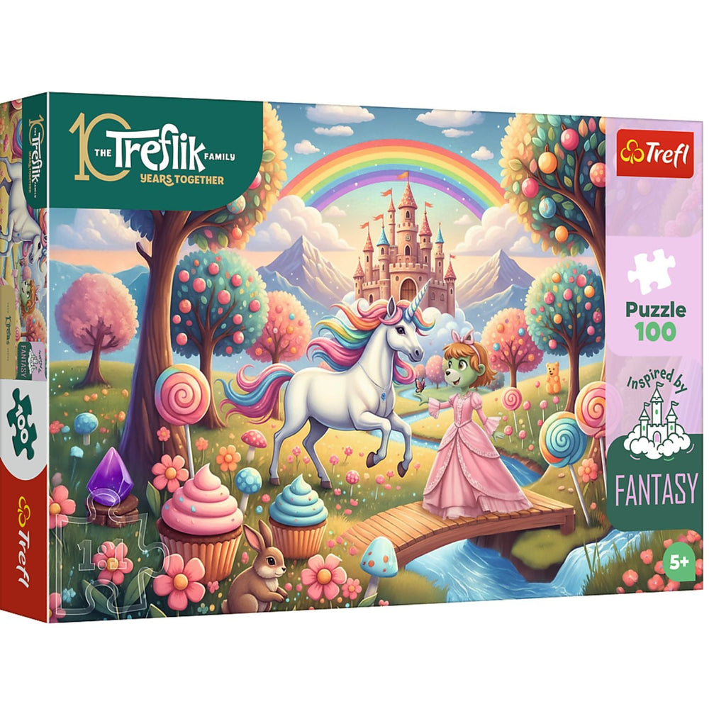 Trefl Kids Inspired By Fantasy Unicorn in Candyland 100 Piece Kids Puzzle (ONLINE ORDER ONLY)
