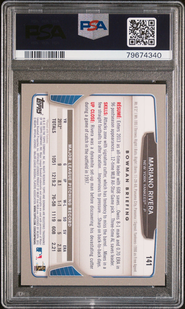 2013 BOWMAN MARIANO RIVERA  #141 - PSA 10 (Online Order Only)