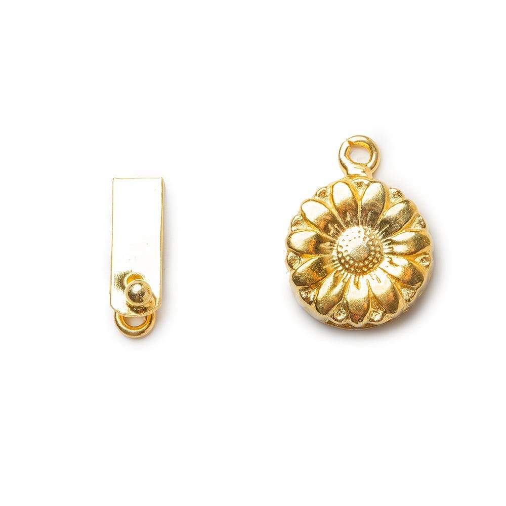 16mm 22kt Gold plated Box Clasp Daisy Design 1 piece (ONLINE ORDER ONLY)