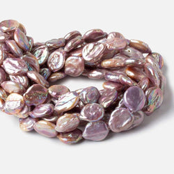 16mm Pinkish Violet Ultra Coin Freshwater Pearls 1.5mm Large Hole 16 inch 20 pieces (ONLINE ORDER ONLY)