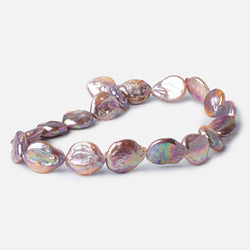 16mm Pinkish Violet Ultra Coin Freshwater Pearls 1.5mm Large Hole 16 inch 20 pieces (ONLINE ORDER ONLY)
