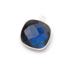 16mm Silver Bezel Labradorite Faceted Cushion with Blue Flash 1 Pendant (ONLINE ORDER ONLY)