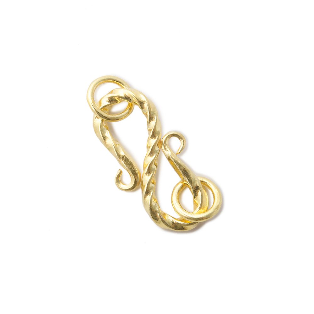 16mm Vermeil S Hook Twist Design 1 piece (ONLINE ORDER ONLY)