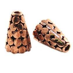 16x11mm Antiqued Copper Cone Polka Dot Pattern *DISCONTINUED* (ONLINE ORDER ONLY)