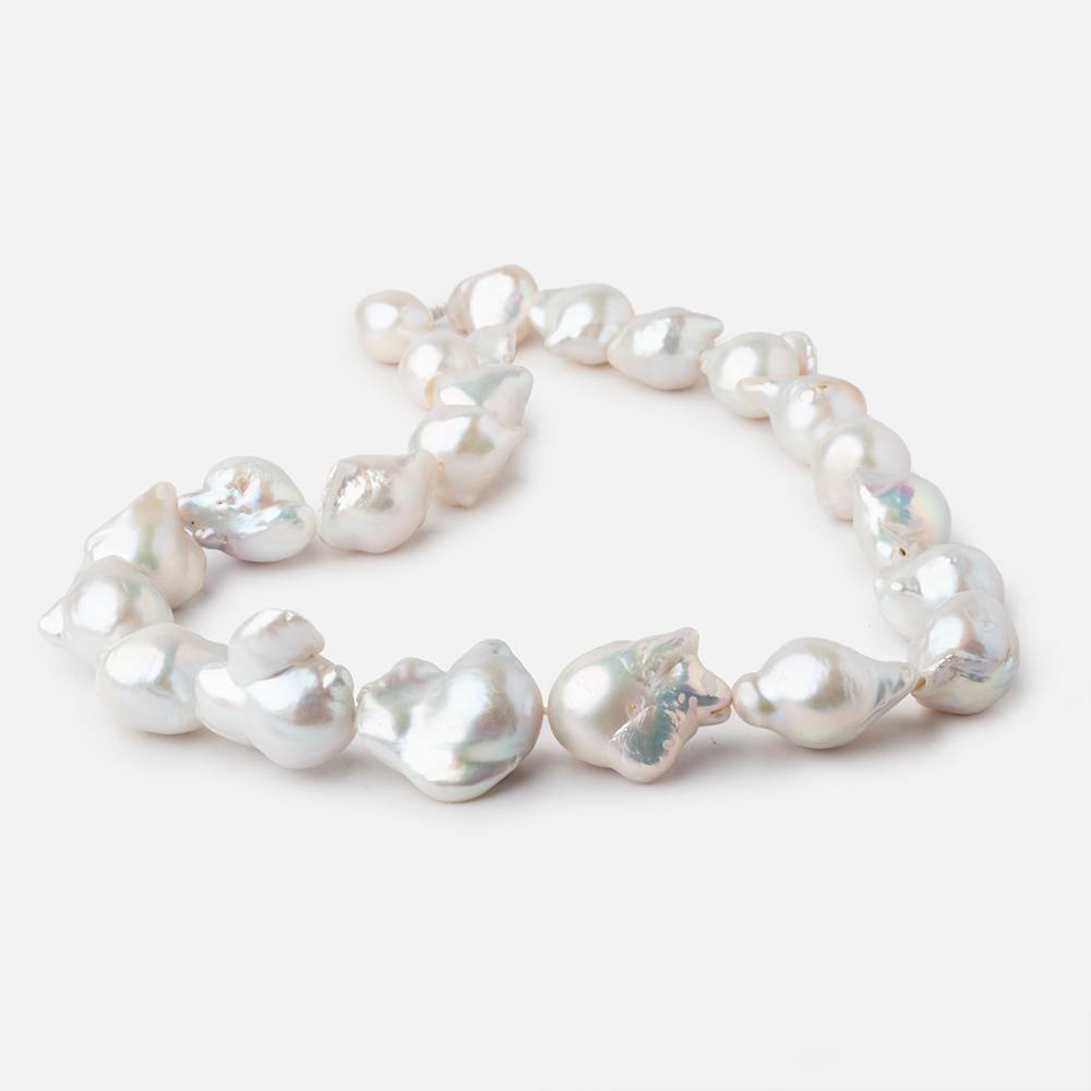 16x12-24x21mm White Ultra Baroque Freshwater Pearls 16.5 inch 22 pieces AA (ONLINE ORDER ONLY)