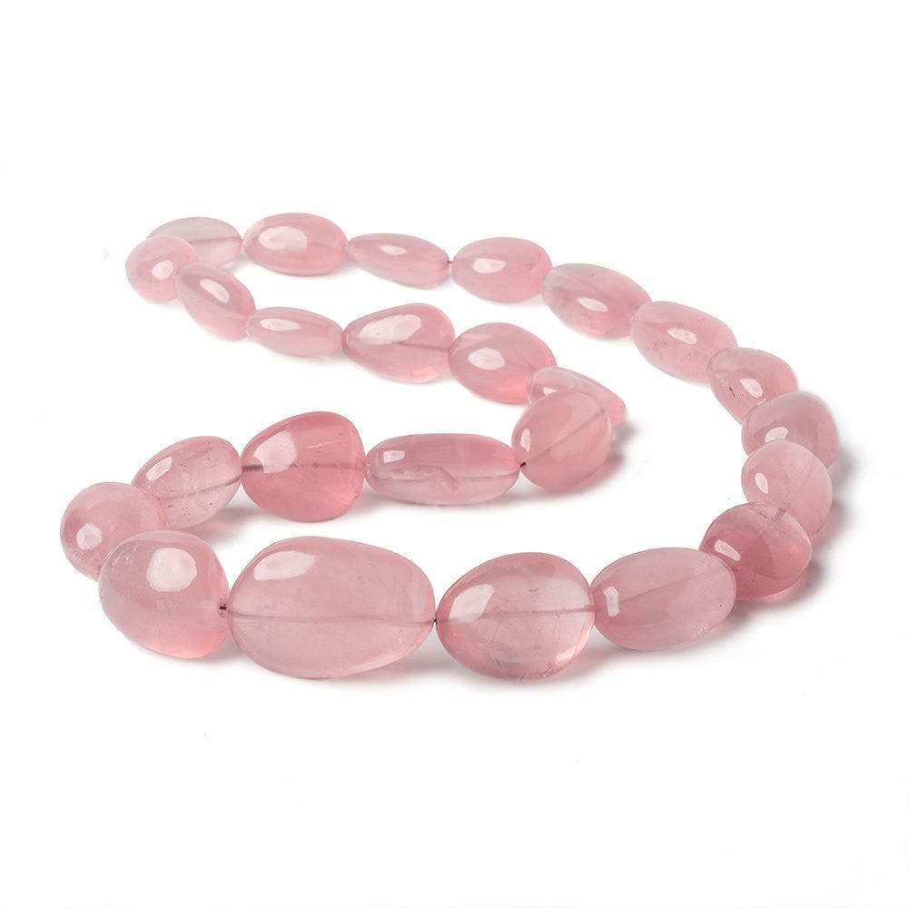 15x10-24x15mm Rose Quartz plain nuggets 18.5 inch 28 beads AAA (ONLINE ORDER ONLY)