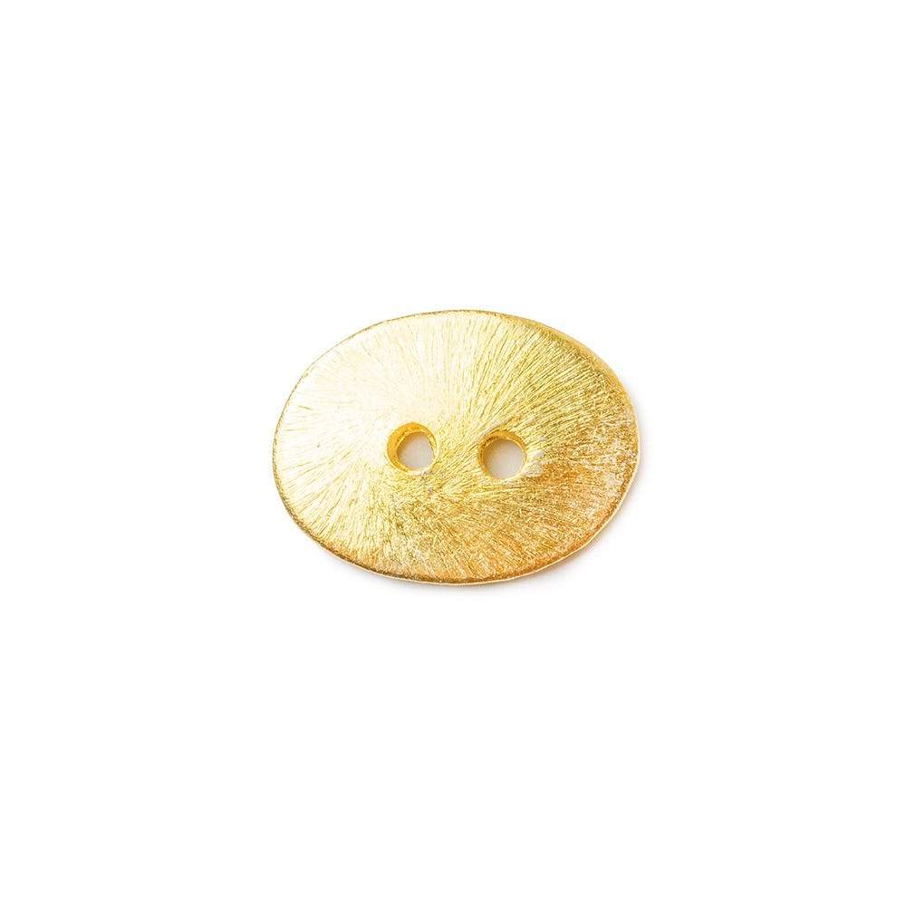 16x12mm 22kt Gold plated Copper Bead Button Brushed Oval, 10 Pcs (ONLINE ORDER ONLY)