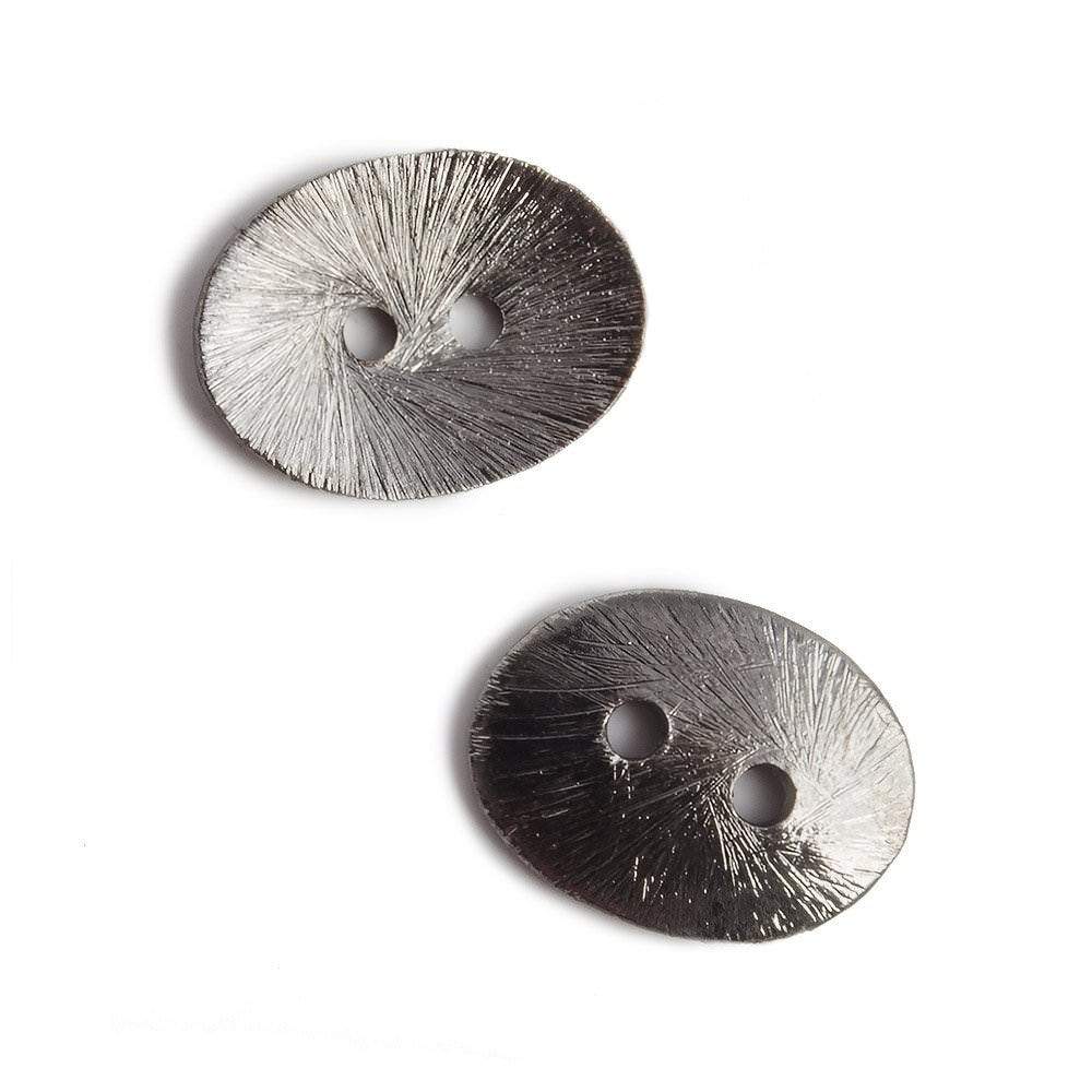 16x12mm Black Gold Oval Button Brushed , 10 Pcs (ONLINE ORDER ONLY)