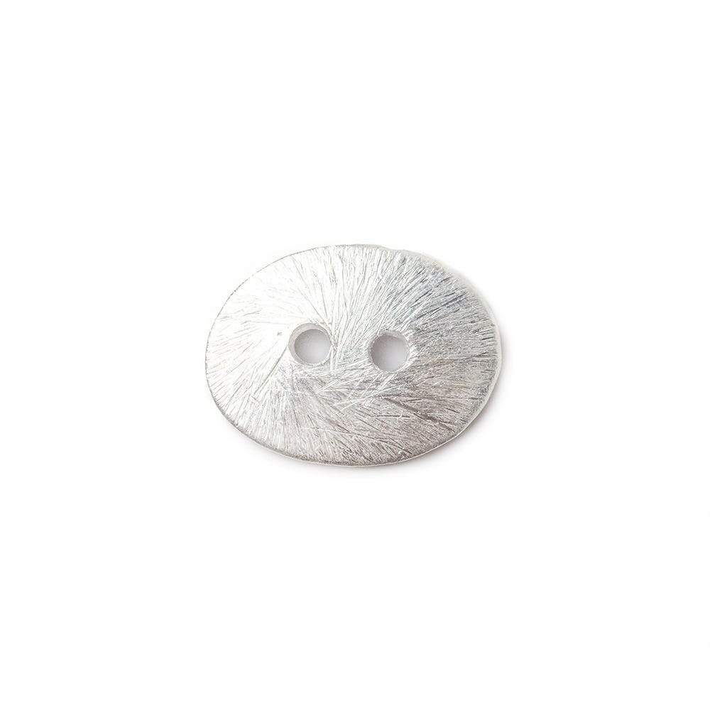 16x12mm Silver plated Oval Button  Brushed, 10 pieces (ONLINE ORDER ONLY)