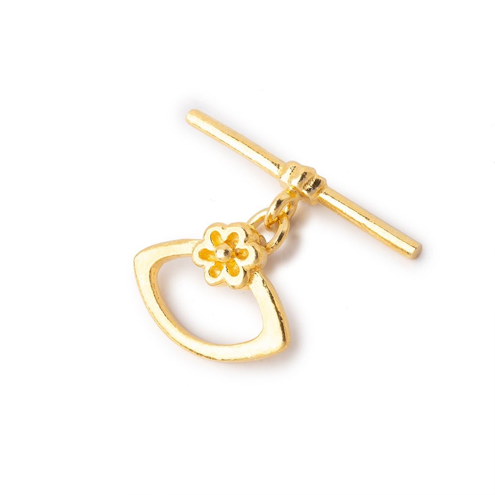 12x16mm Vermeil Toggle Flower Marquise Design 1 piece (ONLINE ORDER ONLY)