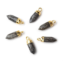 16x5mm Gold Leafed Celestial Quartz Spike Pendant 1 focal bead (ONLINE ORDER ONLY)