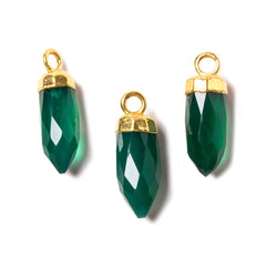 16x5mm Gold Leafed Green Onyx Spike Pendants 1 piece (ONLINE ORDER ONLY)